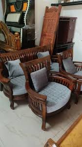 5 Seater Teak Wood Wooden Sofa Set At