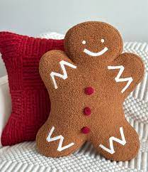 Gingerbread Man Sherpa Pillow Faux Fur