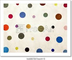 Free Art Print Of Colorful Dots Textile Wallpaper With Random Sized