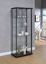 shelf gl curio cabinet black