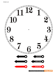 Blank Clock Face With Hands Cut Out Template Printable Pdf