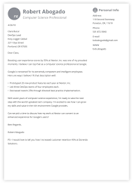 Resume Writing Great Cover Letter Computer Science Cover