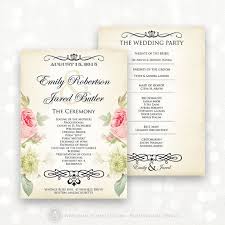 Printable Wedding Programs Editable Template Instant