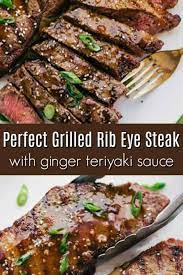 grilled rib eye steak with ginger