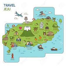 Jeju island is 130 km from the south coast of the korean peninsula, in the strait between japan and korea. Jungle Maps Tourist Map Of Jeju Island