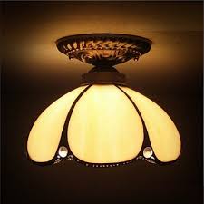 dome stained glass downward semi flush