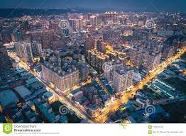 taoyuan city skyline aerial view in