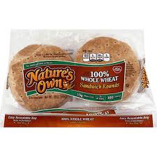 whole wheat sandwich rounds 8 ct bag