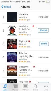 Australia Itunes Metal Charts Can You Tell Metallica And