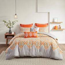madison park nisha orange comforter set