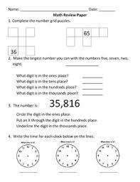 Everyday Math Grade 3 Unit 1 Review Worksheet 4