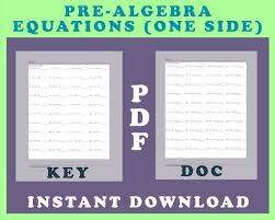 Pre Algebra Equations One Side Doc Math