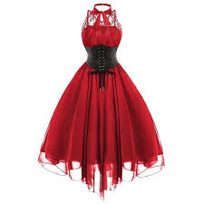 Maybe you would like to learn more about one of these? Lovaru Lace Panel Cross Back Gothic Corset Dress Walmart Com Walmart Com