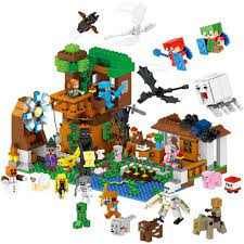 Đồ chơi lắp ghép Lego Minecraft - PRCK 63039 ( Xếp hình nông trại,phòng thủ  bên đập nước 986 khối)