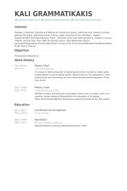 Professional Chef Resume Template for Efficient Management Skills     Dayjob