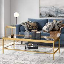 Brass Rectangle Glass Coffee Table