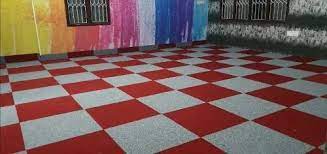 red and white checd vinyl flooring