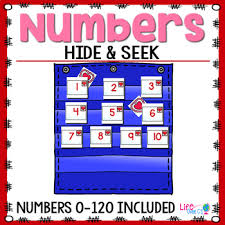 Numbers 0 120 Hide Seek Pocket Chart Cards Valentine Theme