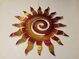 Metal Wall Hanging Sun Spiral Accent