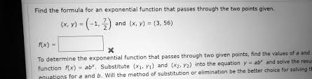 formula for an exponential function
