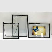 Antique Metal Glass Wall Hanging Photo