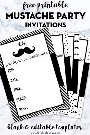 Free Printable Mustache Party Invitations Blank Editable