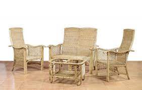 contemporary cane sofa set tea table