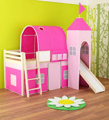 castle loft bed in pink colour by