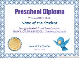 Preschool Diploma Template Free Certificate Templates