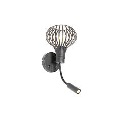 Modern Wall Lamp Black With Reading
