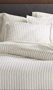 Pure Linen Wide Stripe Warm White Duvet