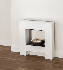 Cubist White Electric Fireplace Suite