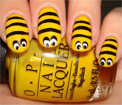 nail art tutorial bee nails swatch