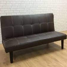 single faux leather sofa bed in dark