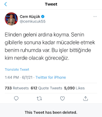 TÜRKİYE GERÇEKLERİ on Twitter: "Az önce Sedat Peker'e gider yapan Cem Küçük  tweetini silmiş....😂" / Twitter