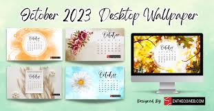 October 2023 Calendar Desktop Wallpaper