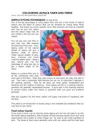 Colouring Alpaca Yarn And Fibre Manualzz Com