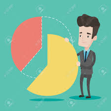 Businessman Taking His Part Of Financial Pie Chart Young Businessman
