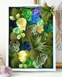 Easy Colorful Faux Succulent Wall Art