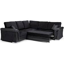 soro black fabric corner sofa bed