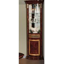 Cabinet is a show room model and is in excellent condition. Atena Versace Italian 1 Door Corner Display Cabinet Walnut New Room Style