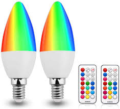 Rgb E12 Light Bulb Candelabra Led Bulbs Dimmable 3w Rgbw E12 Color Changing Bulb Candle Base E12 Colored Light Bulb Rgb Warm White C35 Candelabra Edison Led Bulbs With Remote Control For Mood
