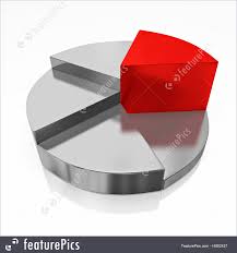 Red Silver Business Growth Pie Chart Stock Illustration