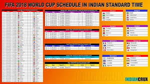 2018 Fifa World Cup Complete Match Schedule In Indian Time Ist