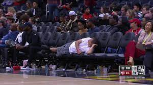 The sports and entertainment venue recently completed a massive $192.5 m renovation, the 2nd largest in nba history, just in time to celebrate the team's 50th year in atlanta. Fan Casually Lying Across Empty Courtside Seats Perfectly Sums Up Atlanta Hawks Season