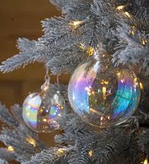 Our Lighted Iridescent Glass Ornament Has Warm White Lights