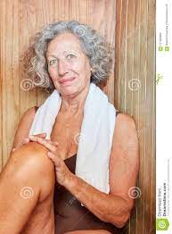 Senior Woman in the Sauna is Doing Wellness Stock Photo - Image of therapy,  holiday: 121669960