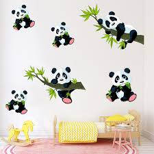 Cartoon Bamboo Panda Wall Stickers For