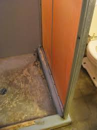 pre existing cement shower floor pan