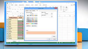 how to change excel cell color based on